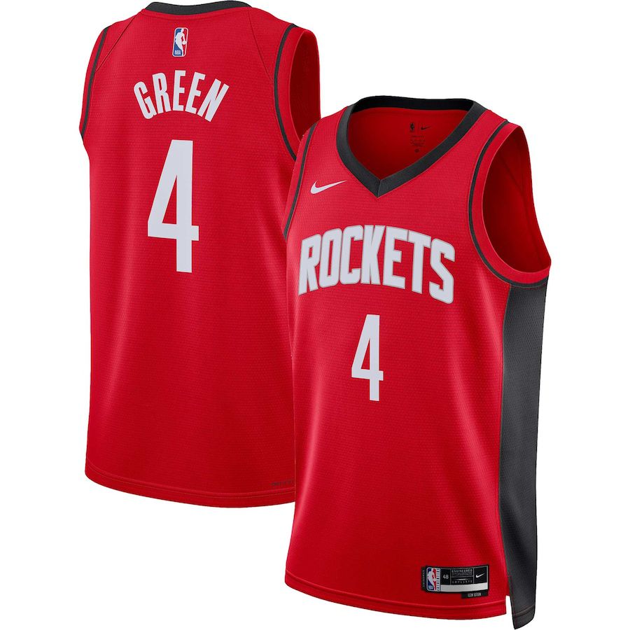 Men Houston Rockets 4 Jalen Green Nike Red 2022-23 Swingman NBA Jersey